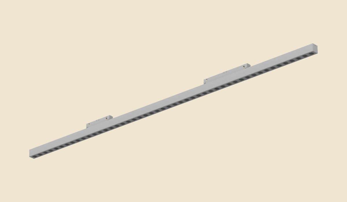 White Senzafine EVO UGR module, 1125 mm long, with its track adapter on top