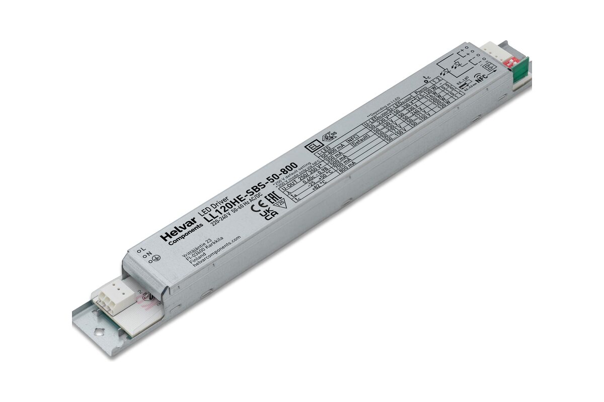 Helvar LL120HE-SBS-50-800 120 W Smart BiSwitchable linear LED driver
