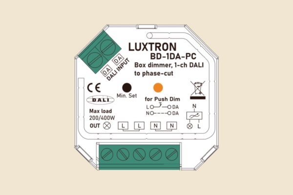 BD-1DA-PC: a DALI-2 phase-cut dimmer that fits a wall box