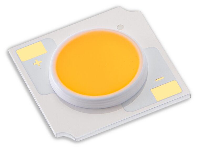 Larger Citizen CITILED High Intensity Type-F COB package with a round yellow phosphor surface