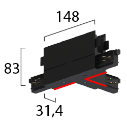 ONETRACK T-coupler (Key outside, right)