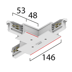 ONETRACK T-coupler (Key outside, left)