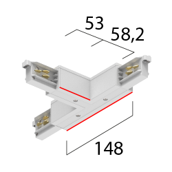 ONETRACK T-coupler (Key outside, left)