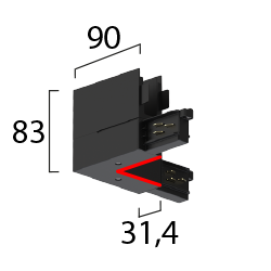 ONETRACK L-coupler (Key inside)