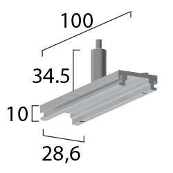 ONETRACK bracket with gripper for "in row" use junction