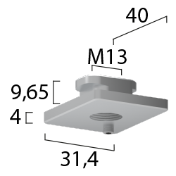 ONETRACK M13 threaded bracket for suspensions (reverse use)