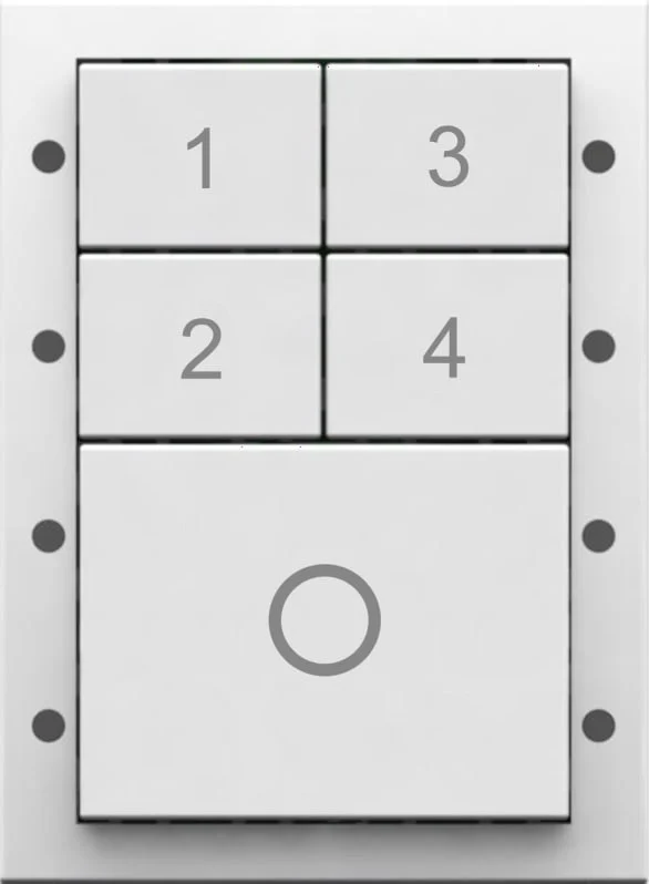 134W / 134B · 4 scenes + Off (5 buttons)