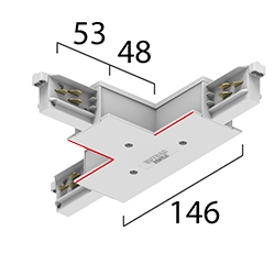 ONETRACK T-coupler (Key inside, right)