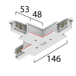 ONETRACK T-coupler (Key inside, left)