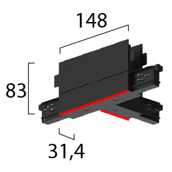 ONETRACK T-coupler (Key outside, left)