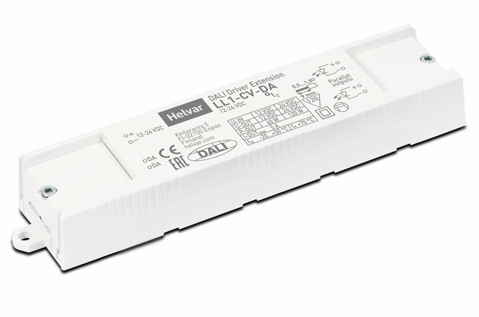 LL1-CV-DA 12 V – 24 V Dimmable constant voltage DALI LED driver extension