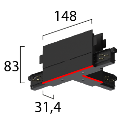 ONETRACK T-coupler (Key outside, right)