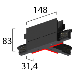 ONETRACK T-coupler (Key inside, left)