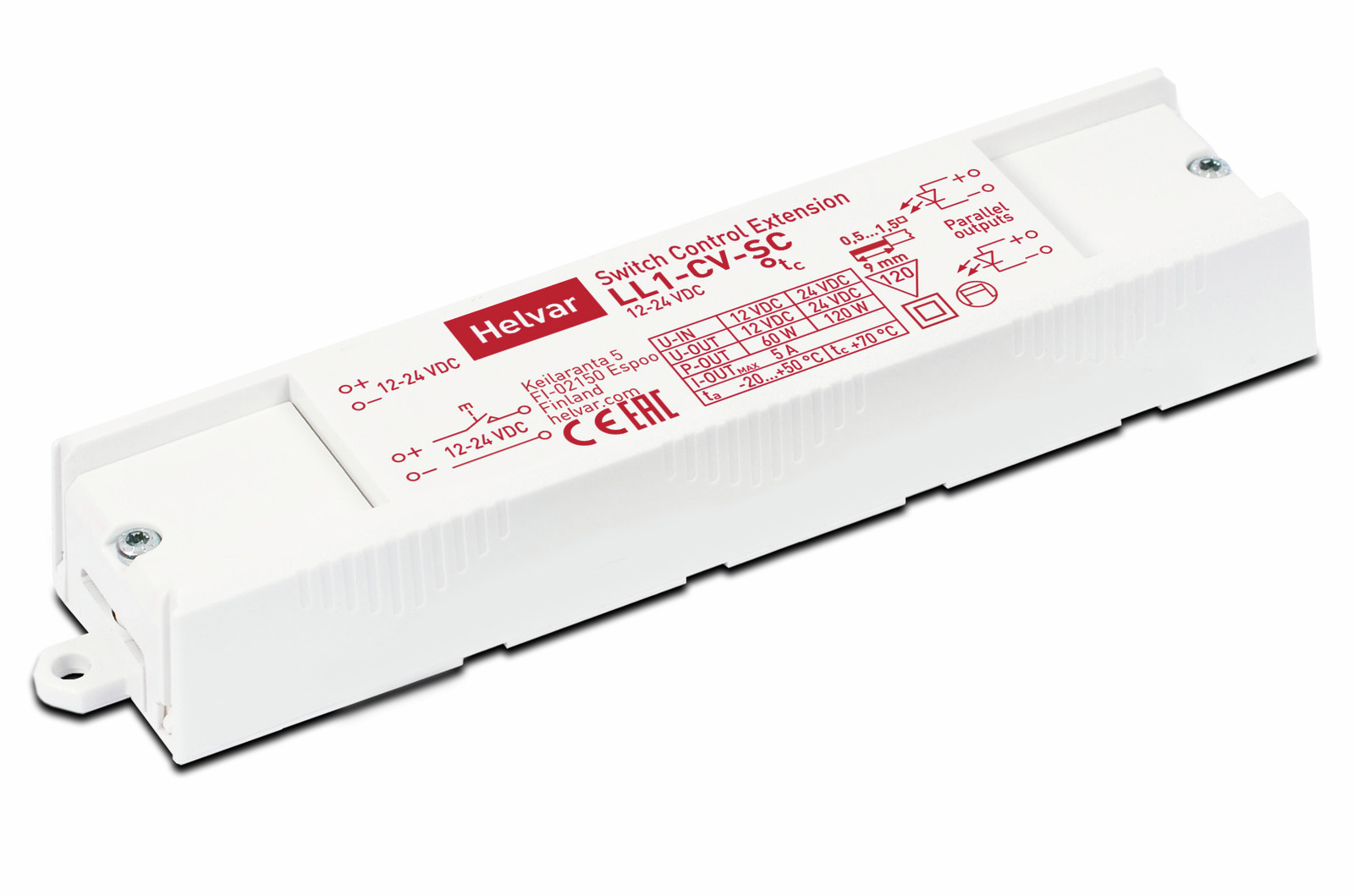 LL1-CV-SC 12 V – 24 V Dimmable constant voltage Switch-Control LED driver extension (Phase out)