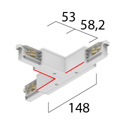 ONETRACK T-coupler (Key inside, right)