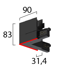 ONETRACK L-coupler (Key outside)